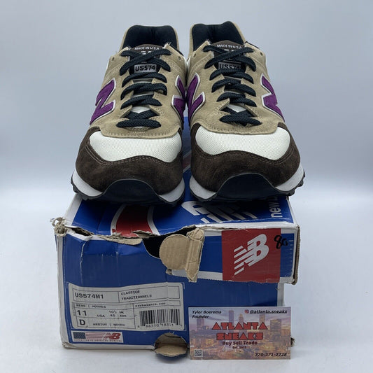 Size 11 - New Balance NB1 574 Custom Multicolor Brown Grey Suede (US574M1)