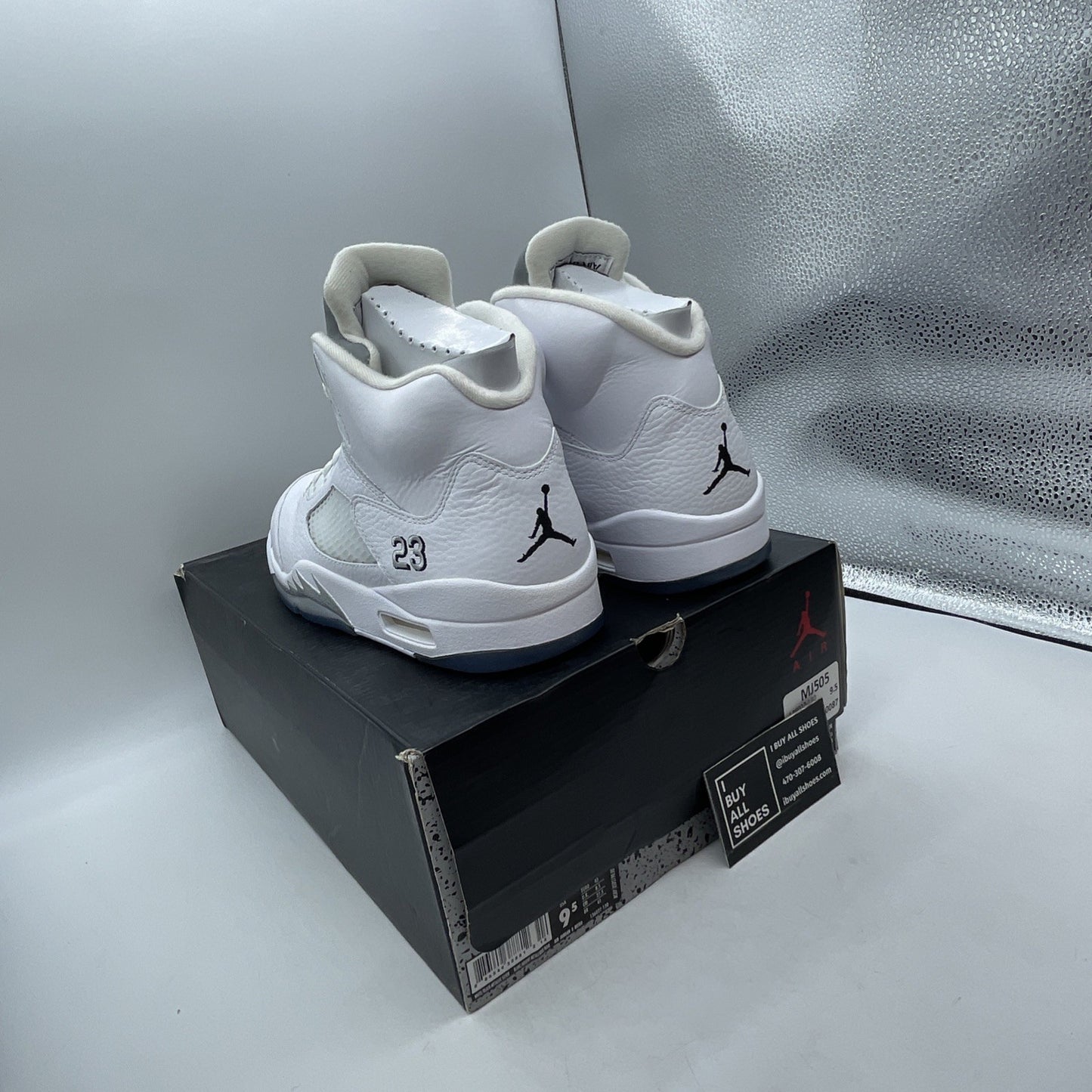 Size 9.5 - Air Jordan 5 Retro 2015 White Metallic (136027-130)
