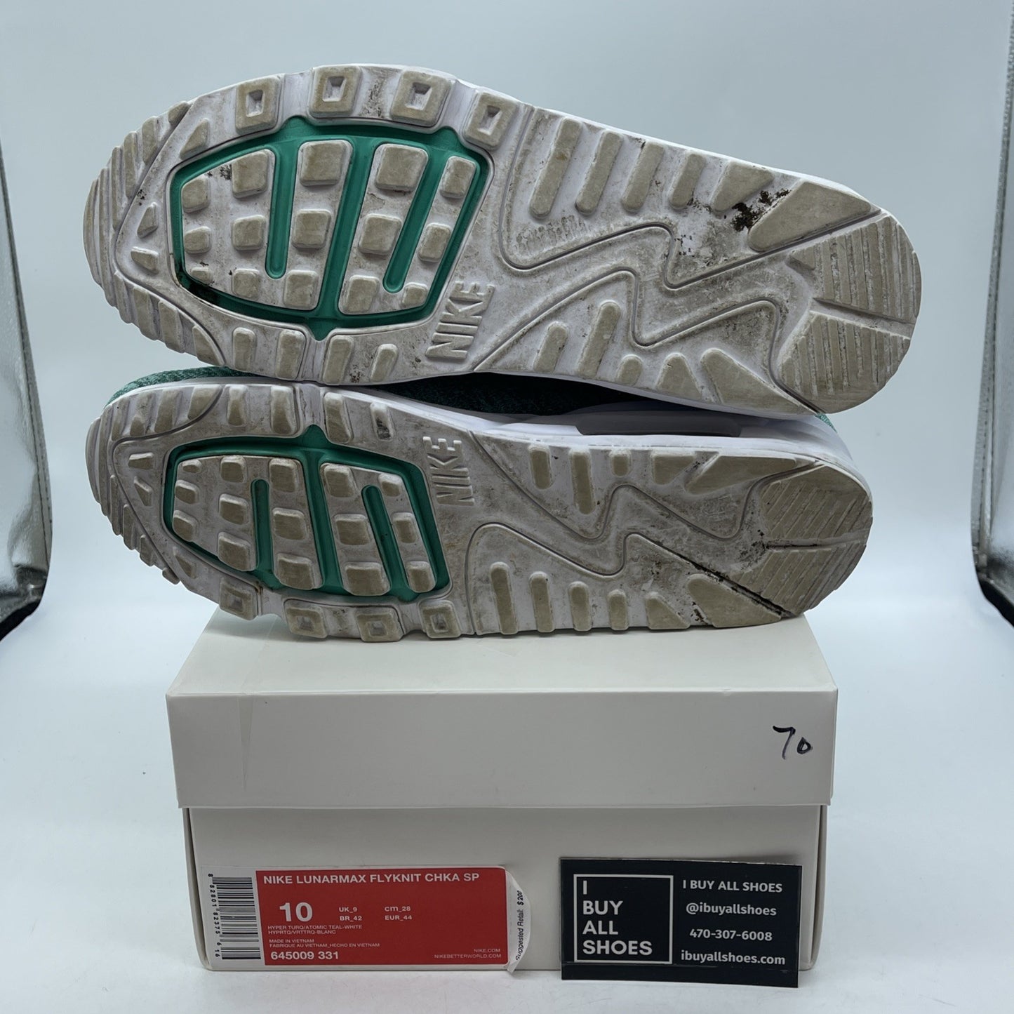 Size 10 - Nike Lunar Max Flyknit Chukka SP Blue White Suede (645009-331)