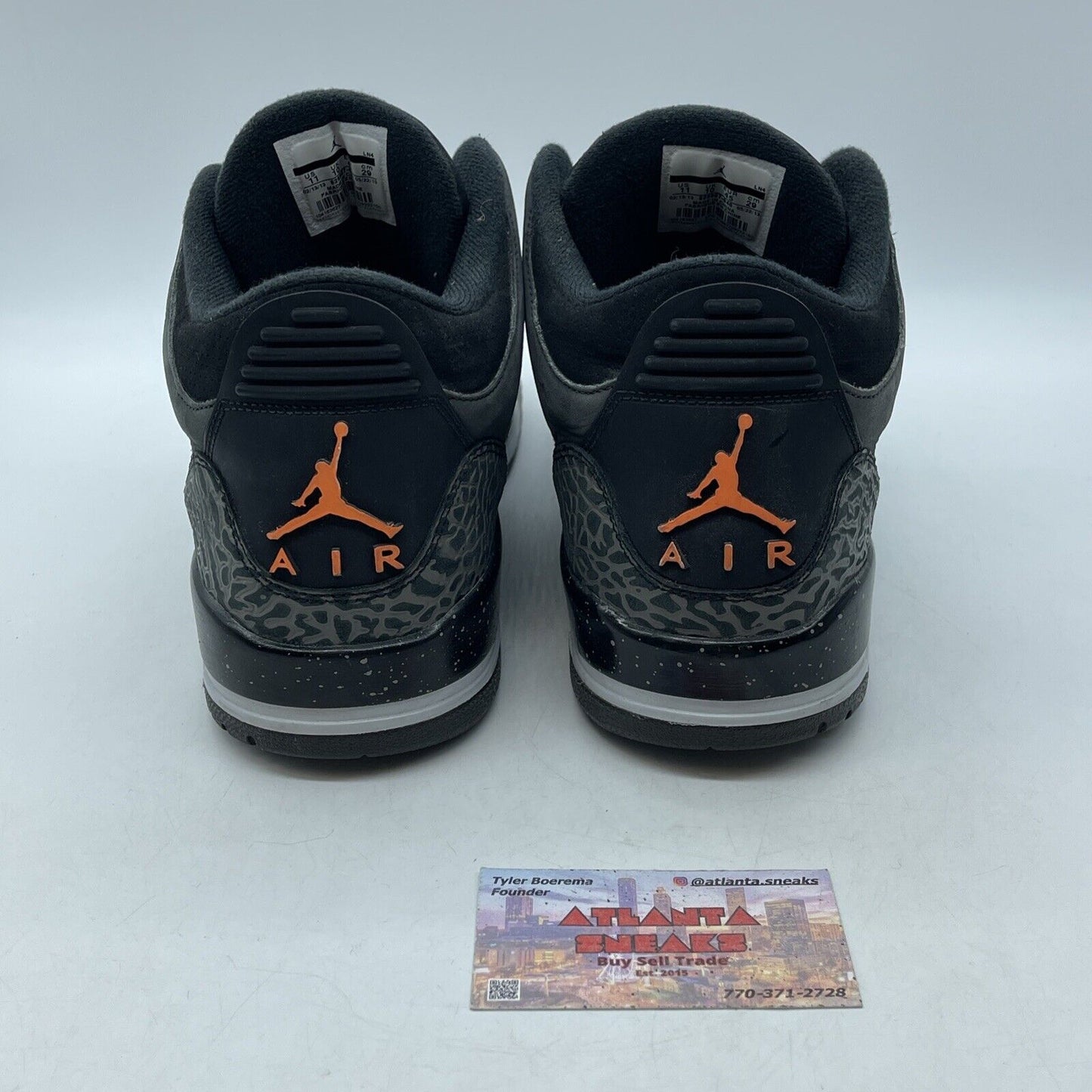 Size 11 - Air Jordan 3 Retro Fear Pack Black Orange Suede Leather (626967-040)