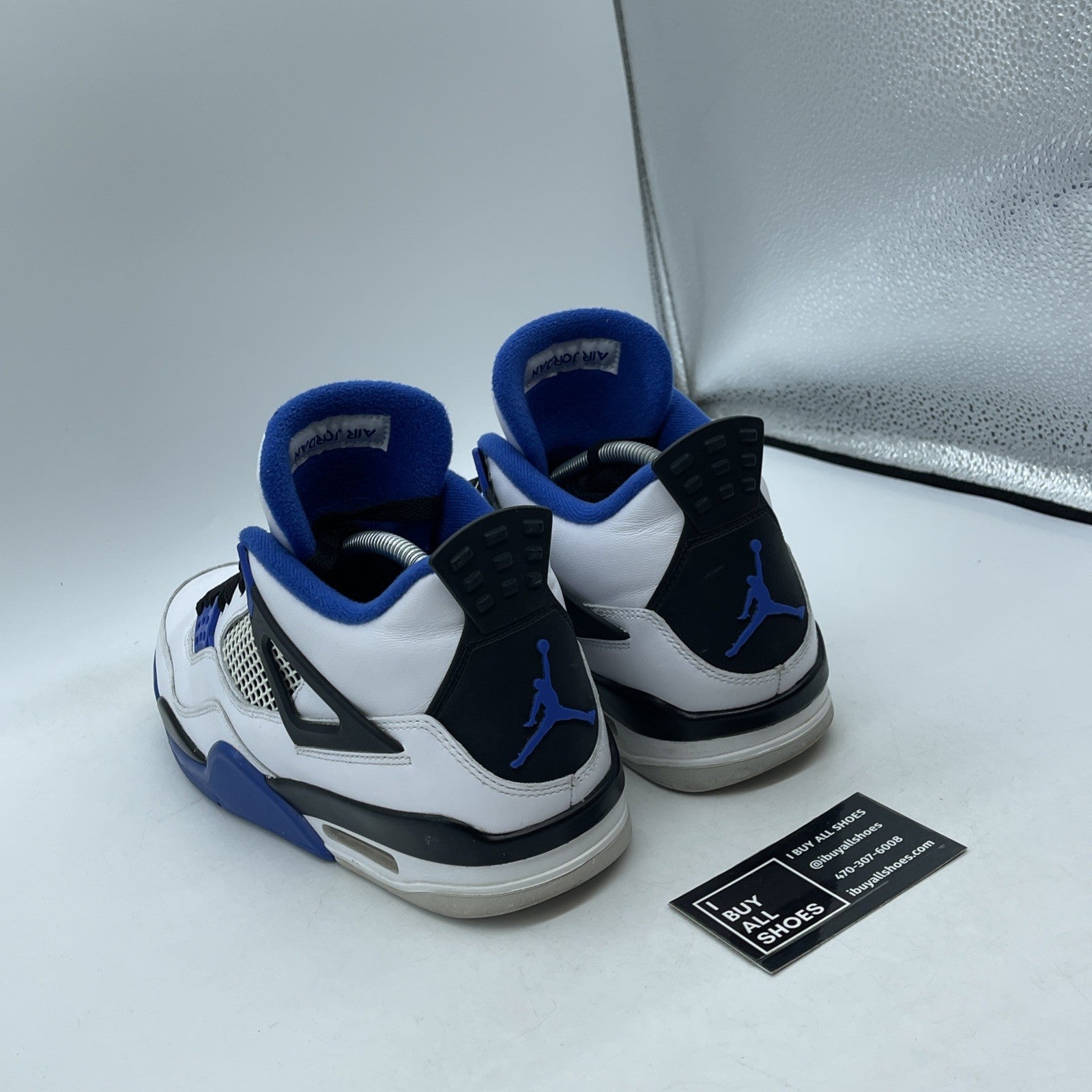 Size 9.5 - Jordan 4 Retro Mid Motorsports Blue White Leather (308497-117)