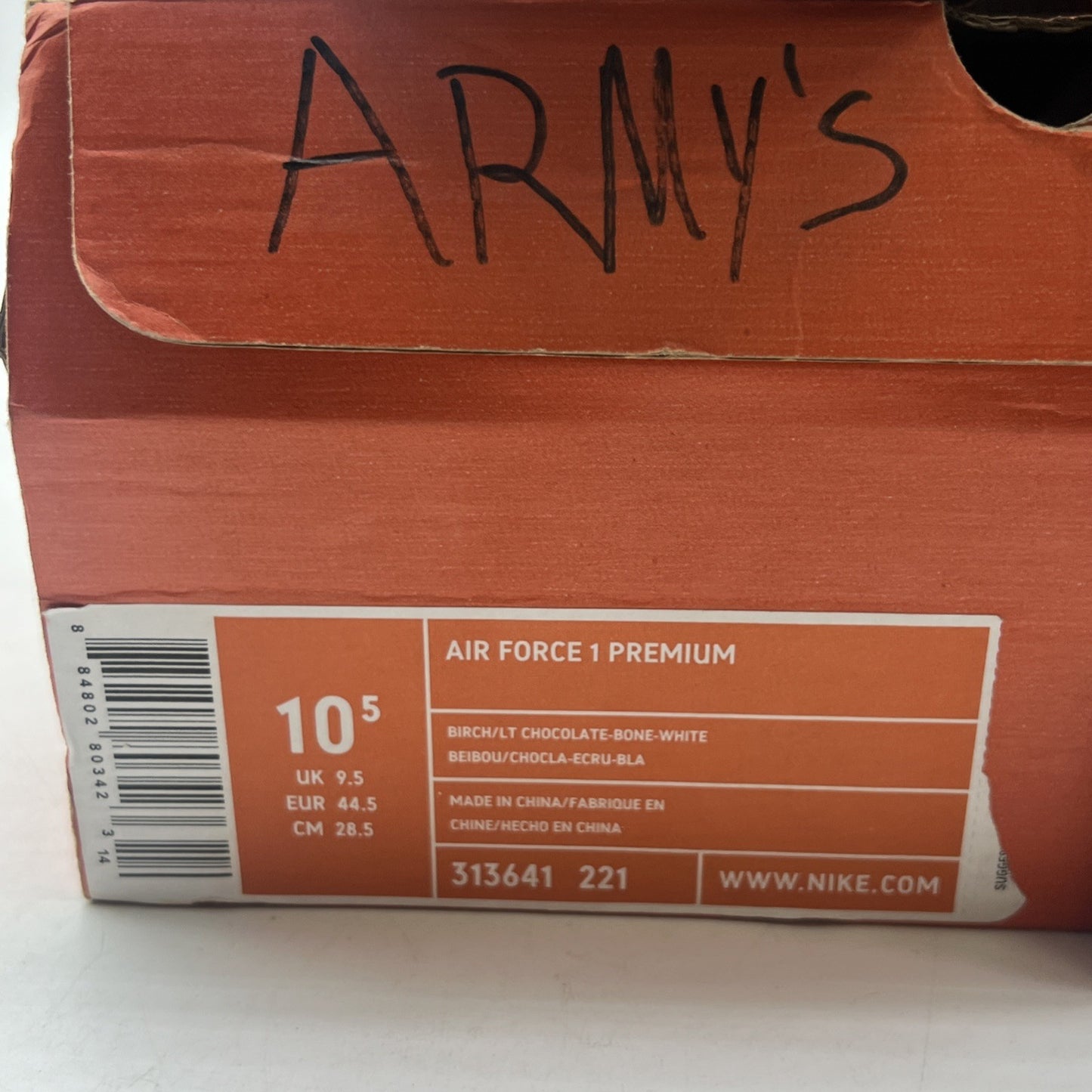 Size 10.5 - Nike Air Force 1 Low Brown (313641-221)