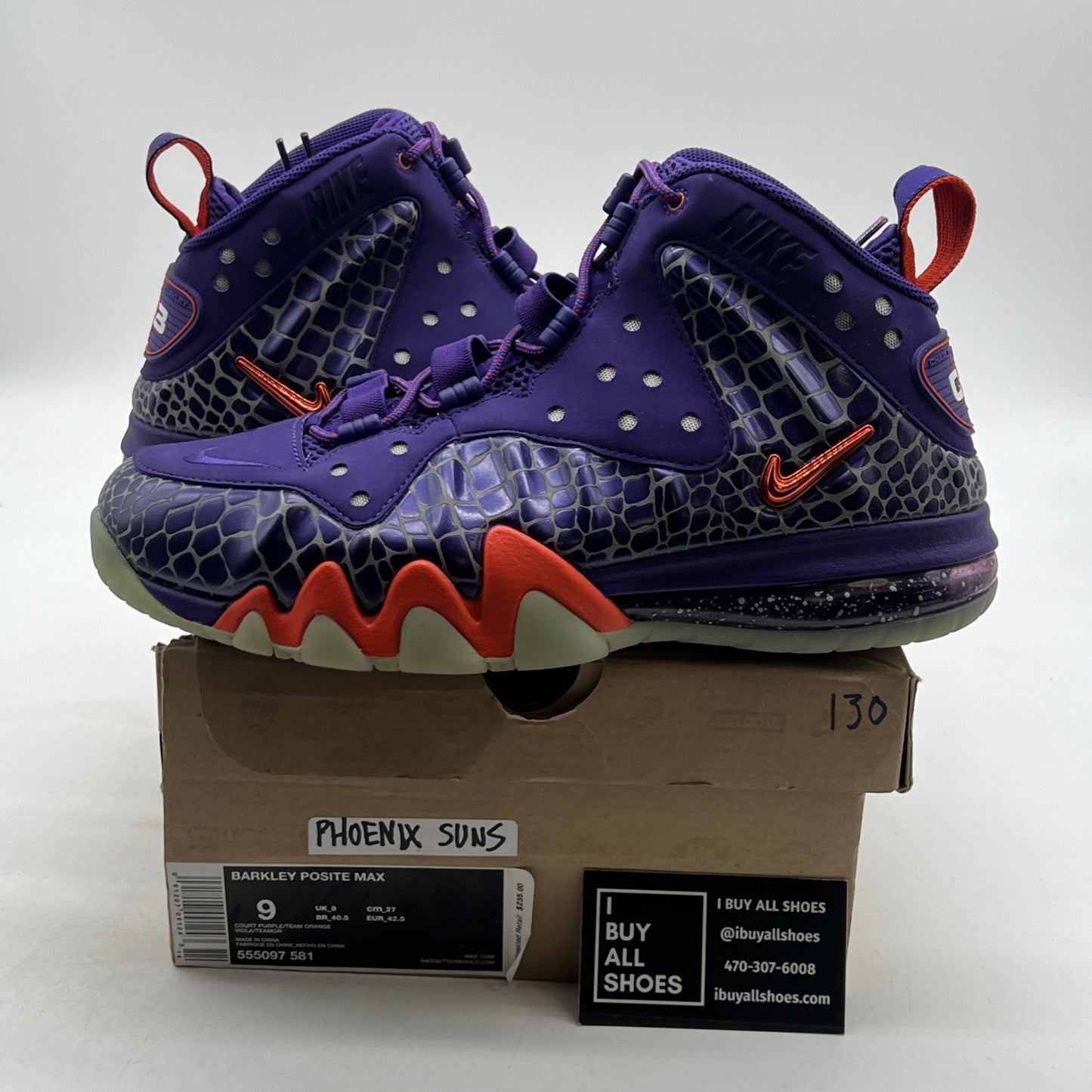 Size 9 - Nike Barkley Posite Max Phoenix Suns (555097-581)