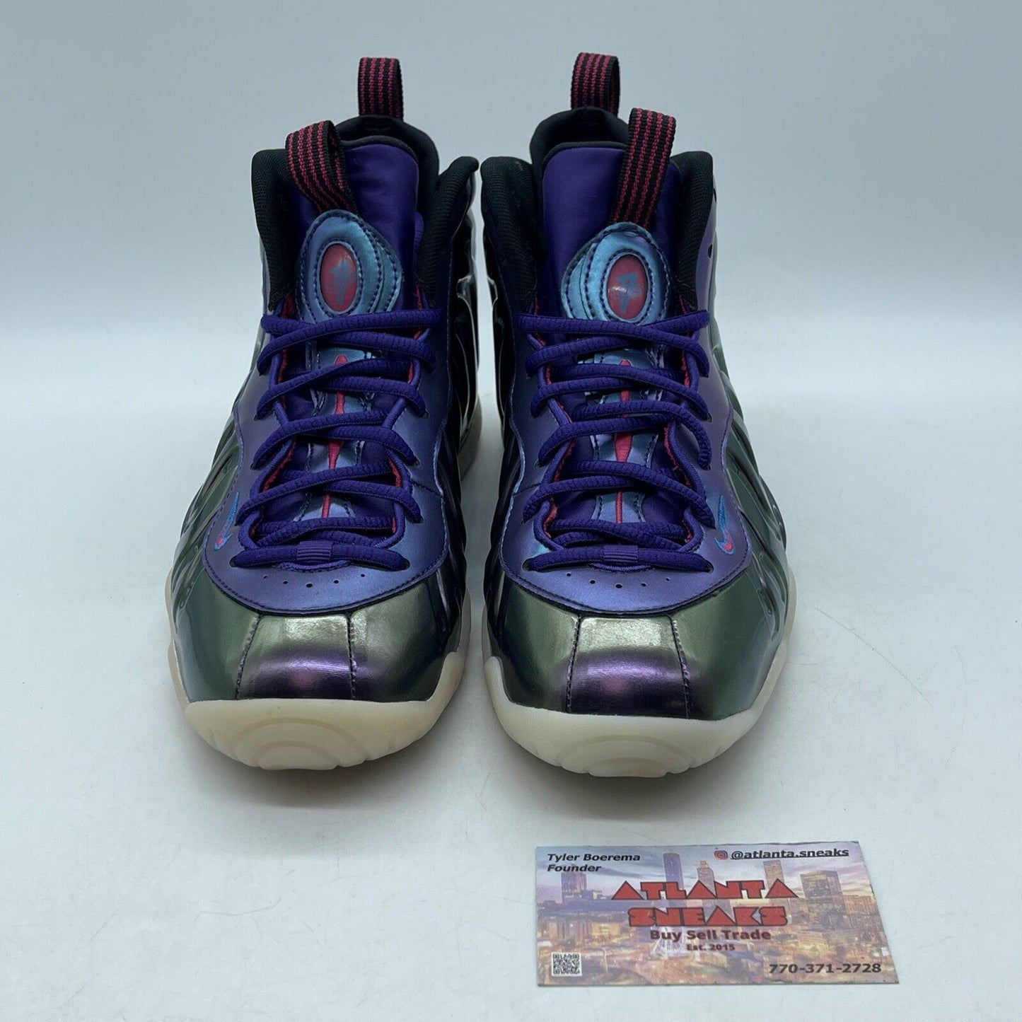 Size 6.5Y - Nike Little Posite One Mid Iridescent Purple Grey (644791-602)