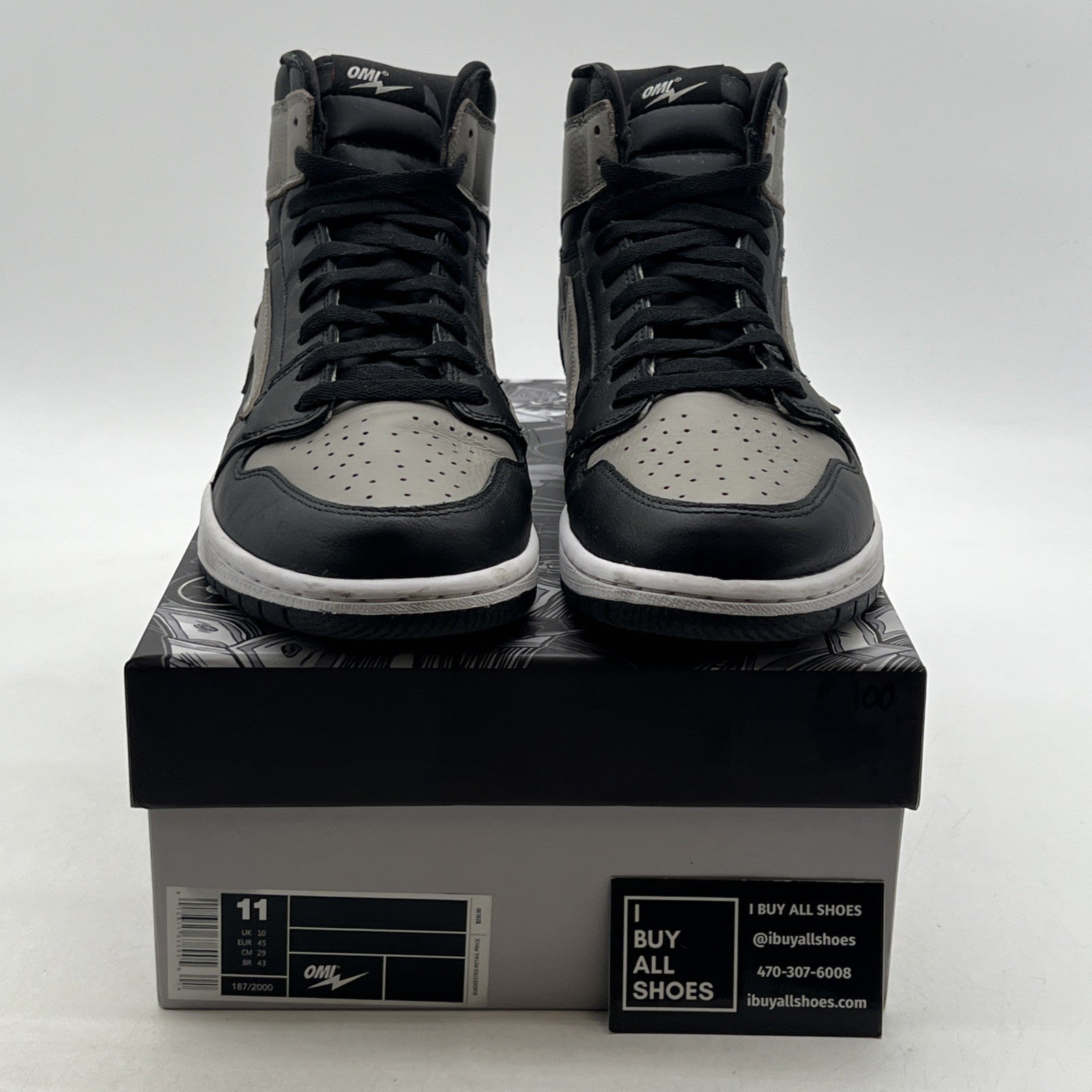 Size 11 - Kool Kiy Reeves Shadow Black and Gray Thunder Bolt