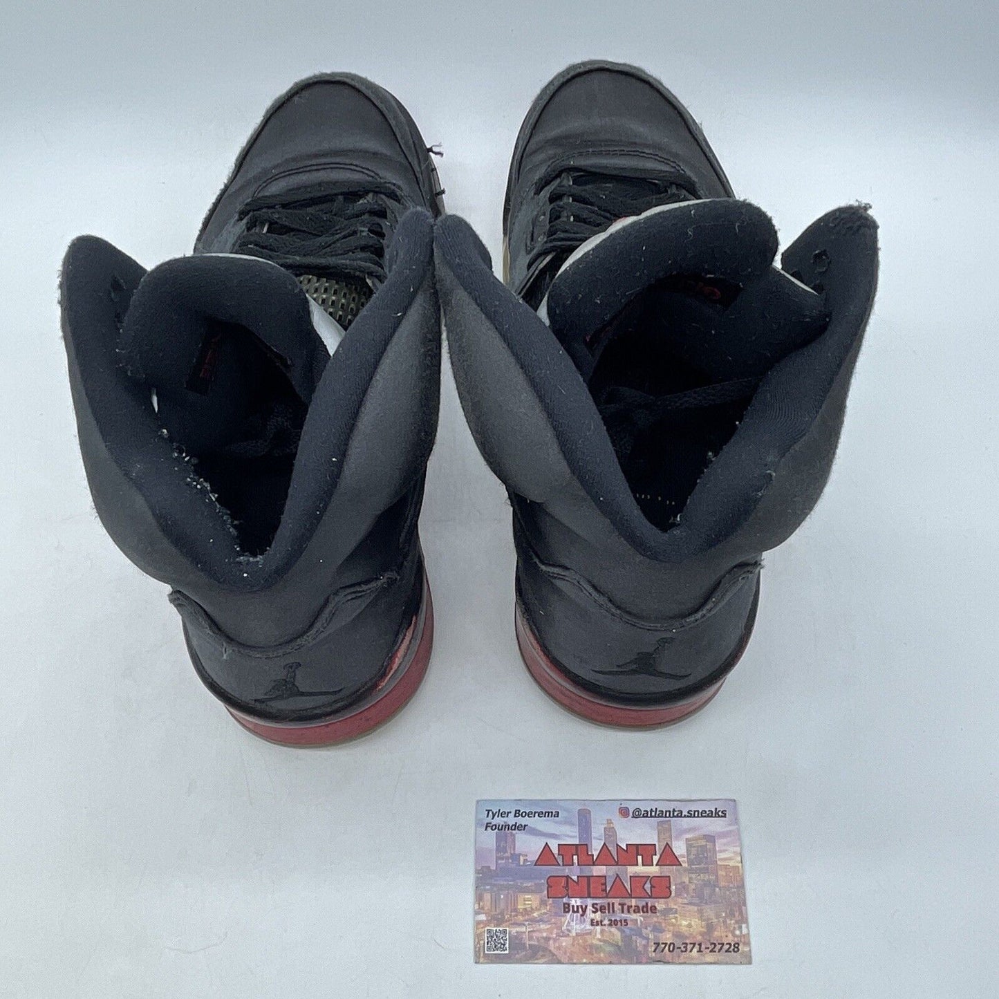 Size 8.5 - Air Jordan 5 Retro Satin Bred Black Red Grey (136027-006)