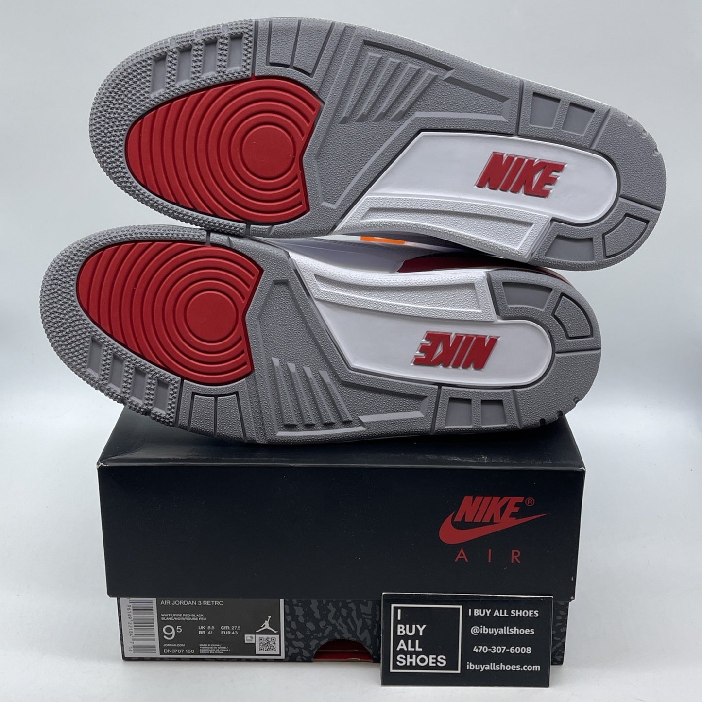 Size 9.5 - Jordan 3 Retro Mid Fire Red White Suede Leather (DN3707-160)
