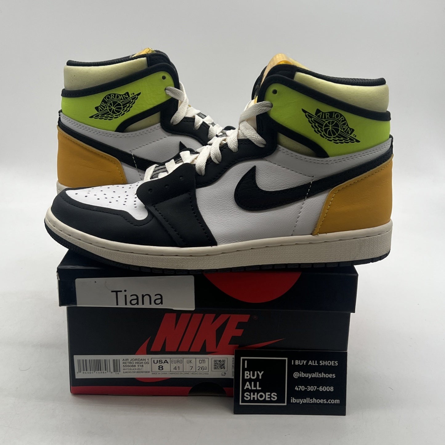 Size 8 - Air Jordan 1 Retro High OG Volt (555088-118)
