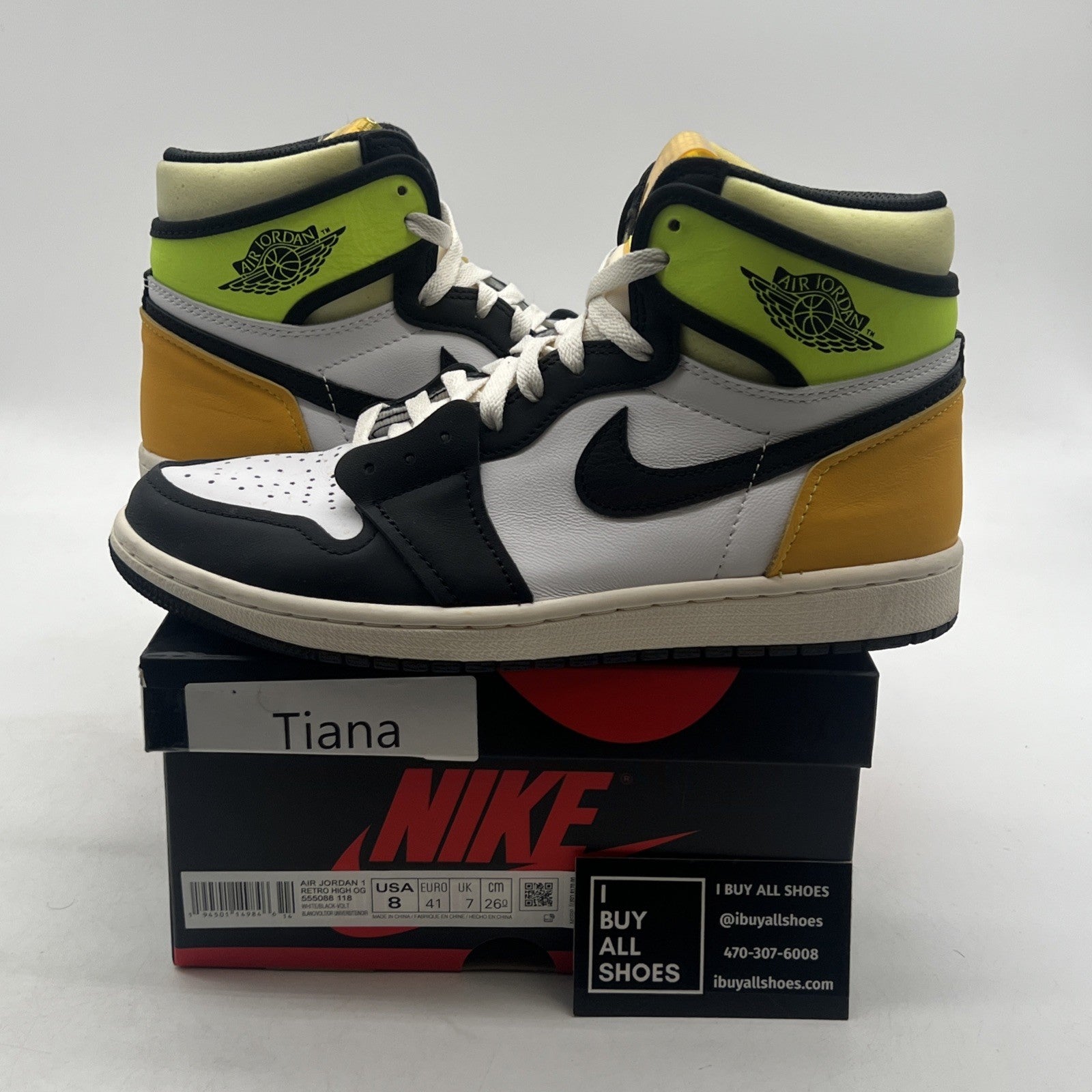 Size 8 - Air Jordan 1 Retro High OG Volt (555088-118)