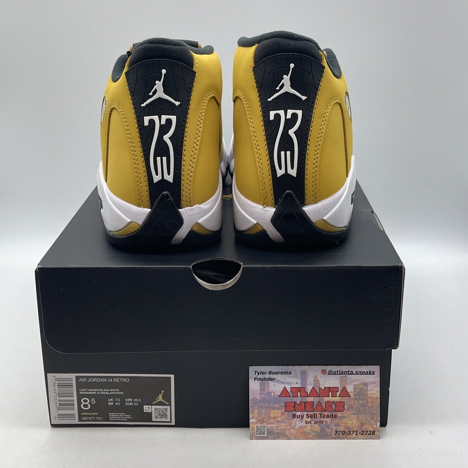 Size 8.5 - Jordan 14 Retro Light Ginger 2022 Yellow Suede Leather (487471-701)