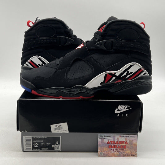 Size 12 - Jordan 8 Retro Mid Playoff White Red Blue Suede (305381-062)