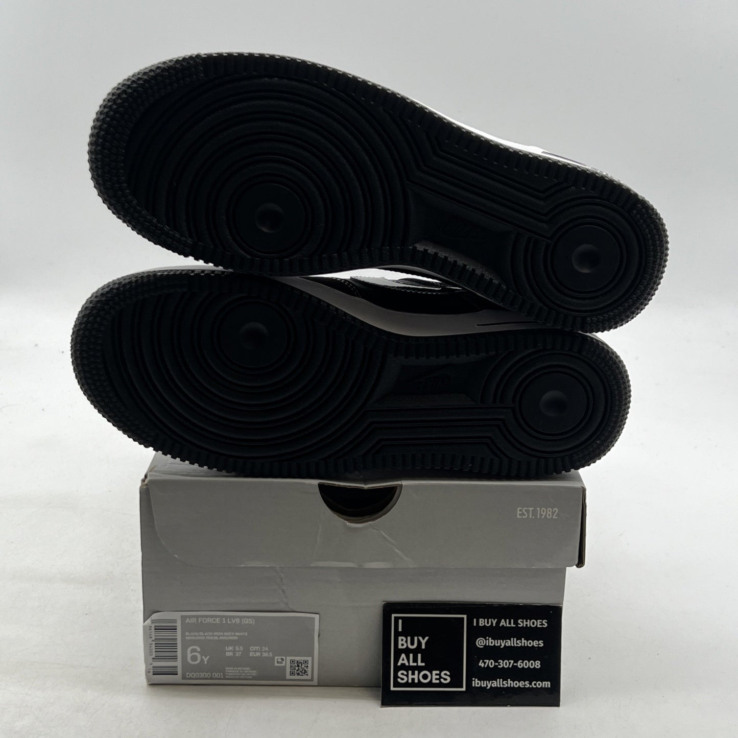 Size 6Y - Nike Air Force 1 Black White Purple (DQ0300-001)