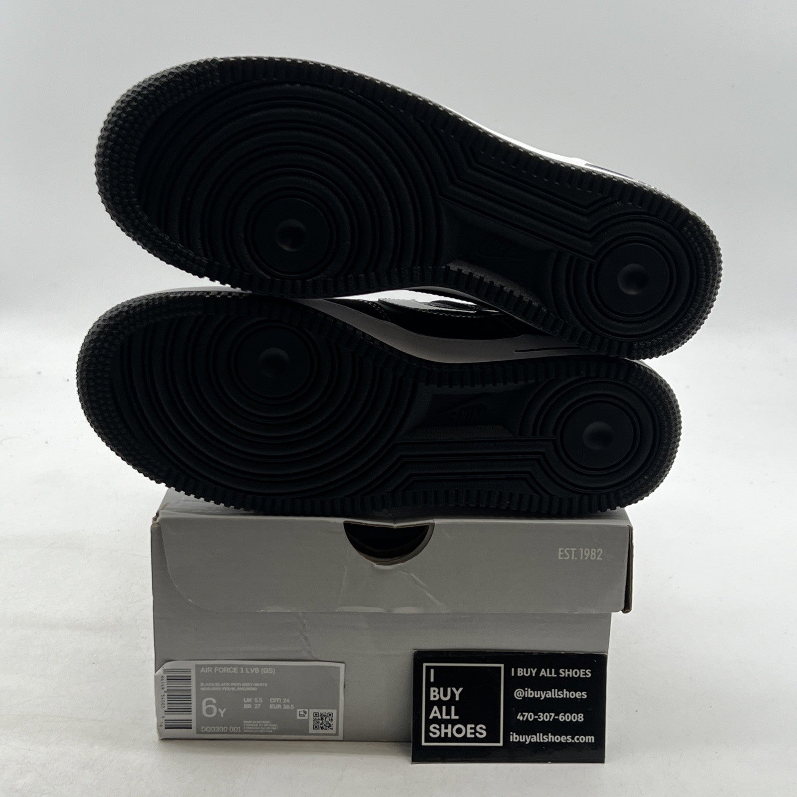 Size 6Y - Nike Air Force 1 Black White Purple (DQ0300-001)