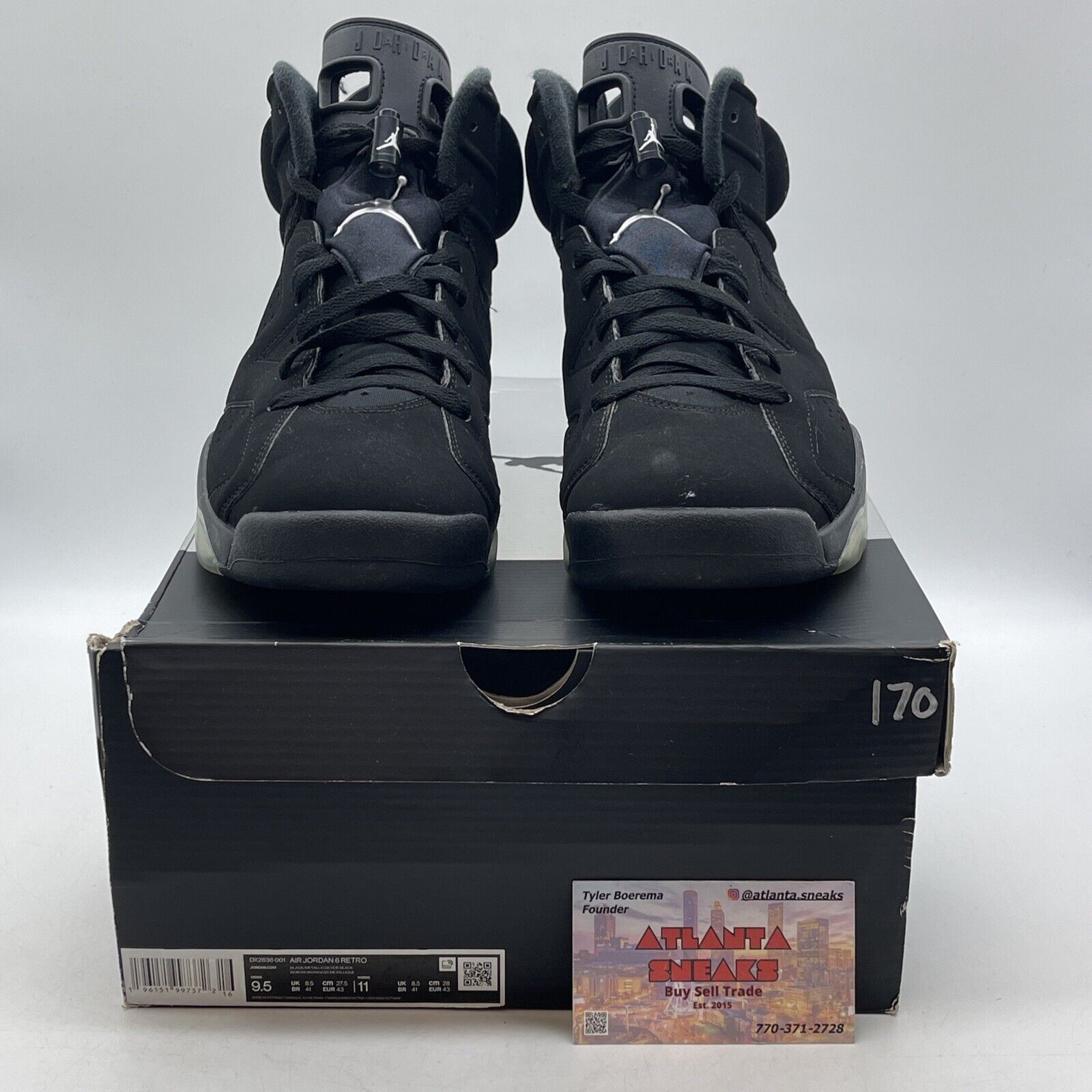 Size 9.5 - Jordan 6 Retro Mid Chrome Black White Sliver (DX2836-001)