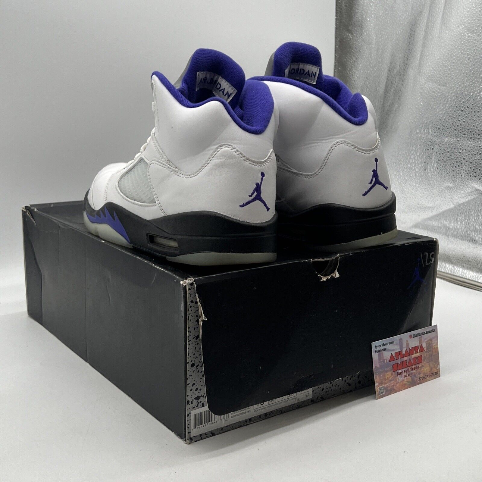 Size 10.5 - Jordan 5 Concord 2022 White Purple Black Leather (DD0587-141)