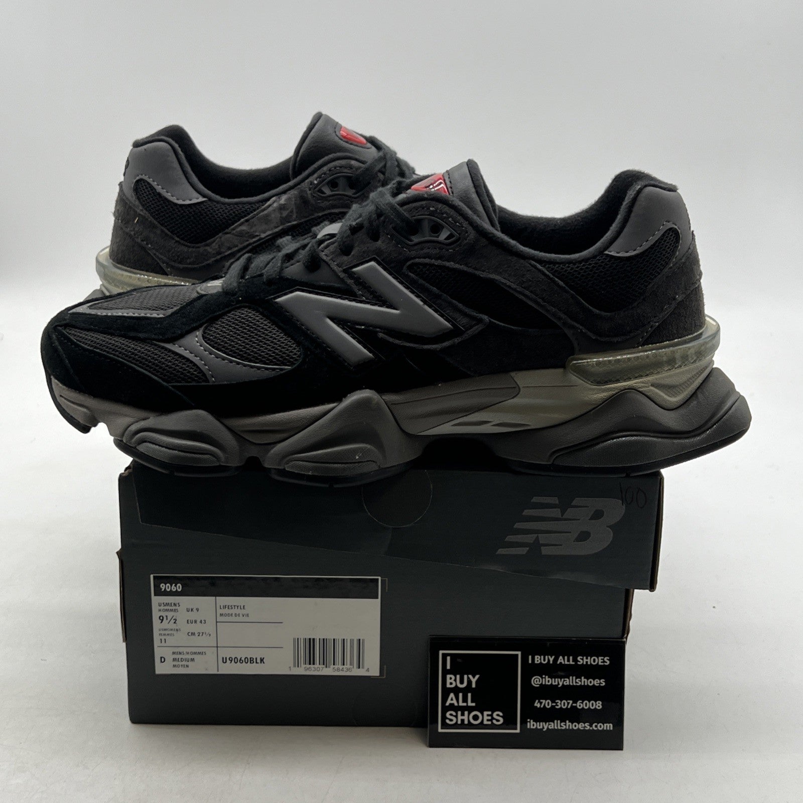 Size 9.5 - New Balance 9060 Black Castlerock (U9060BLK)