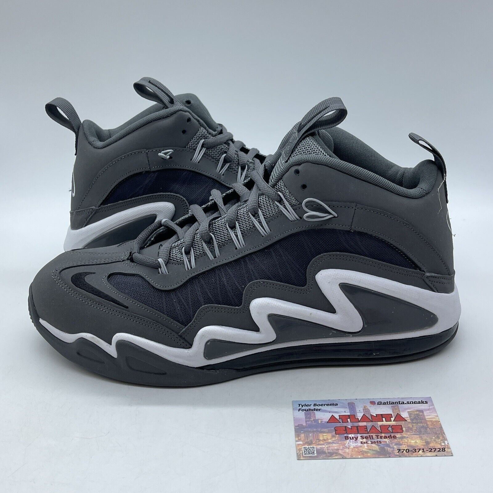 Size 11.5 - Nike Air Max 360 Diamond Griff Gray Black White Suede (580398-002)