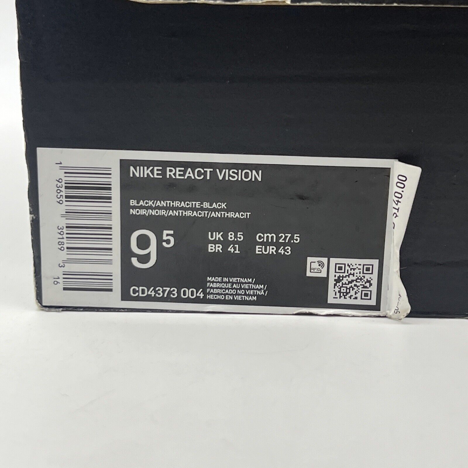 Size 9.5 - Nike React Vision Triple Black (CD4373-004)