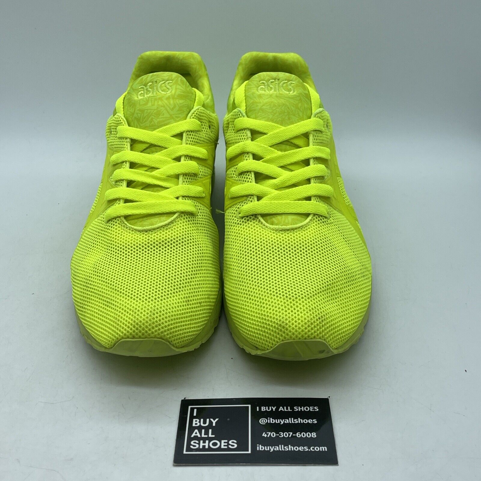 Size 12 - asics gel kayano evo neon green Suede Leather  (H51DQ)