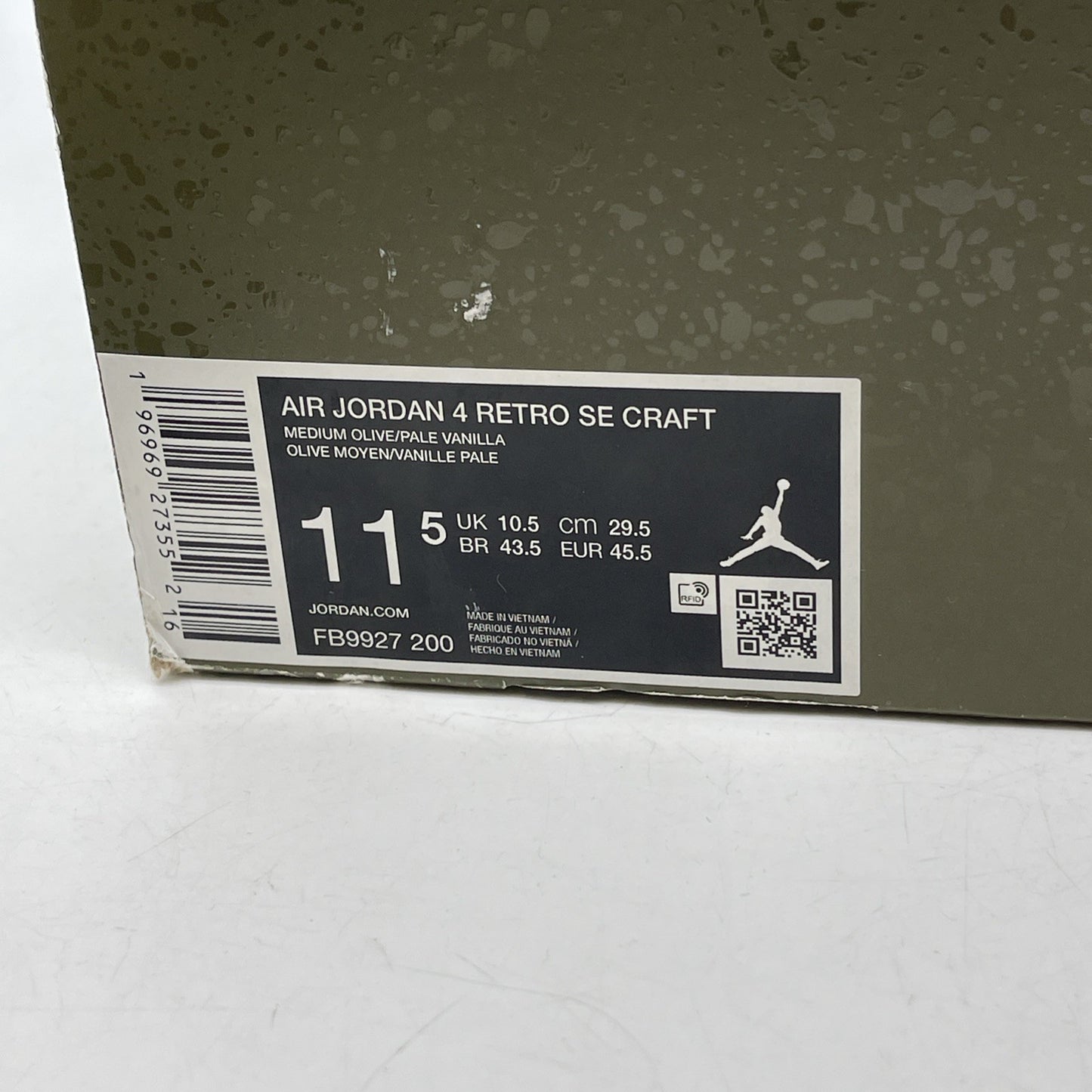 Size 11.5 - Jordan 4 SE Retro Low Craft - Olive Black Suede (FB9927-200)