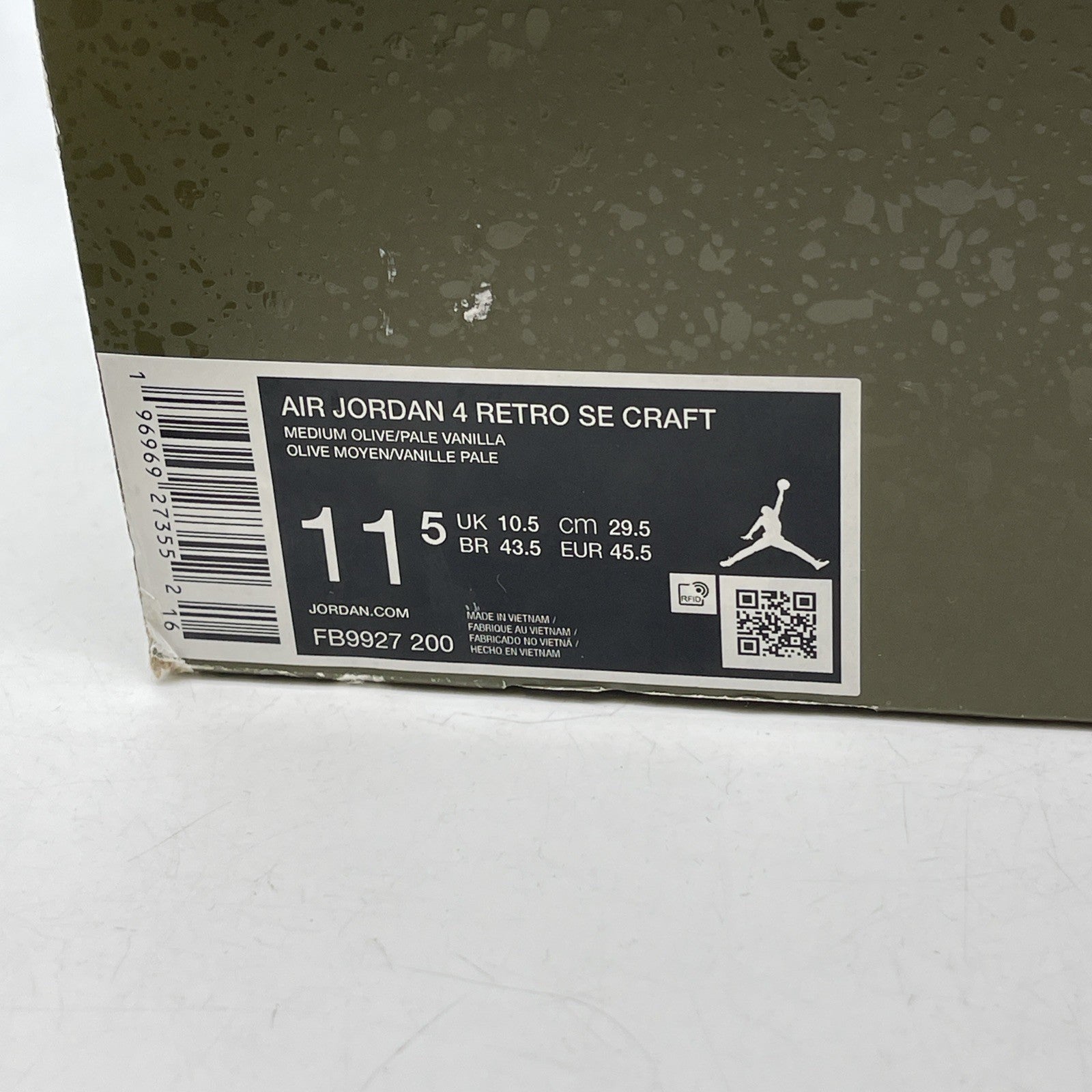 Size 11.5 - Jordan 4 SE Retro Low Craft - Olive Black Suede (FB9927-200)