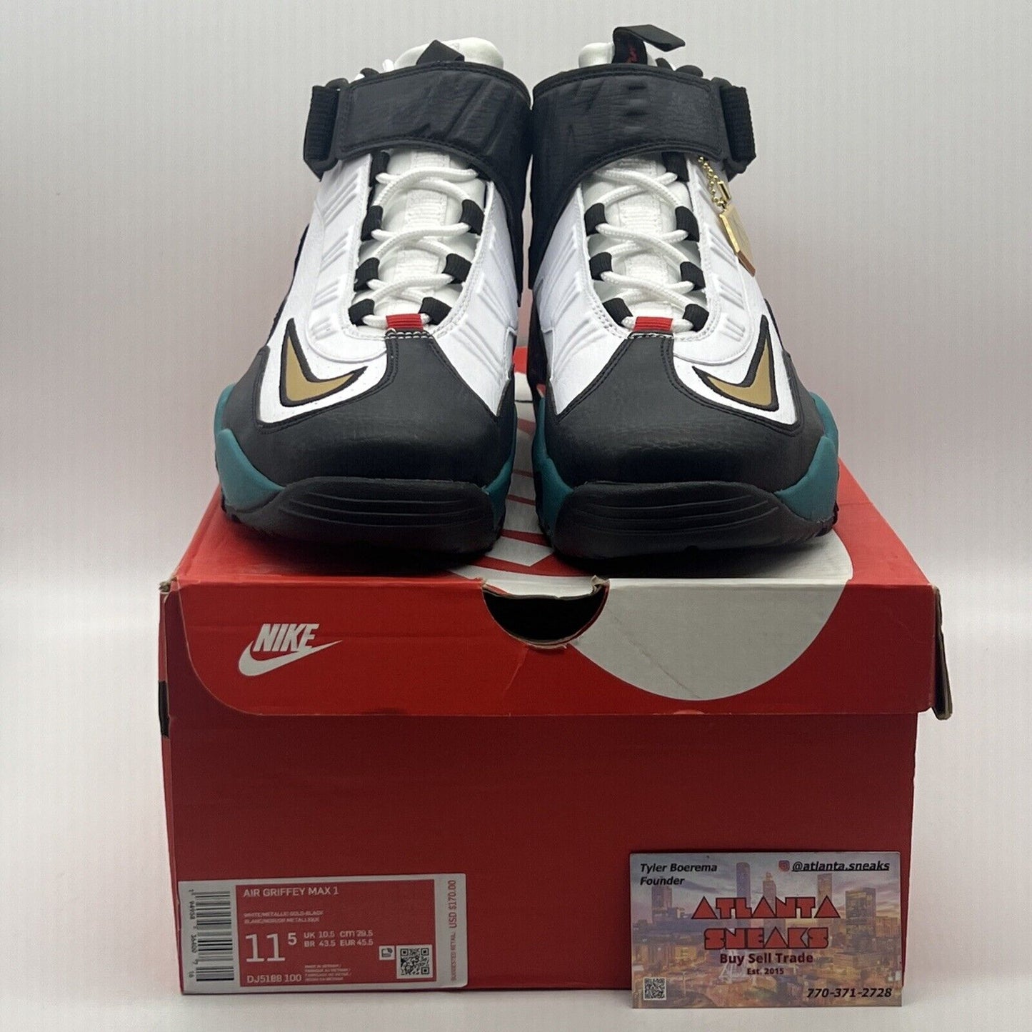 Size 11.5 - Nike Air Griffey Max 1 Sweetest Swing White Black Leather DJ5188-100