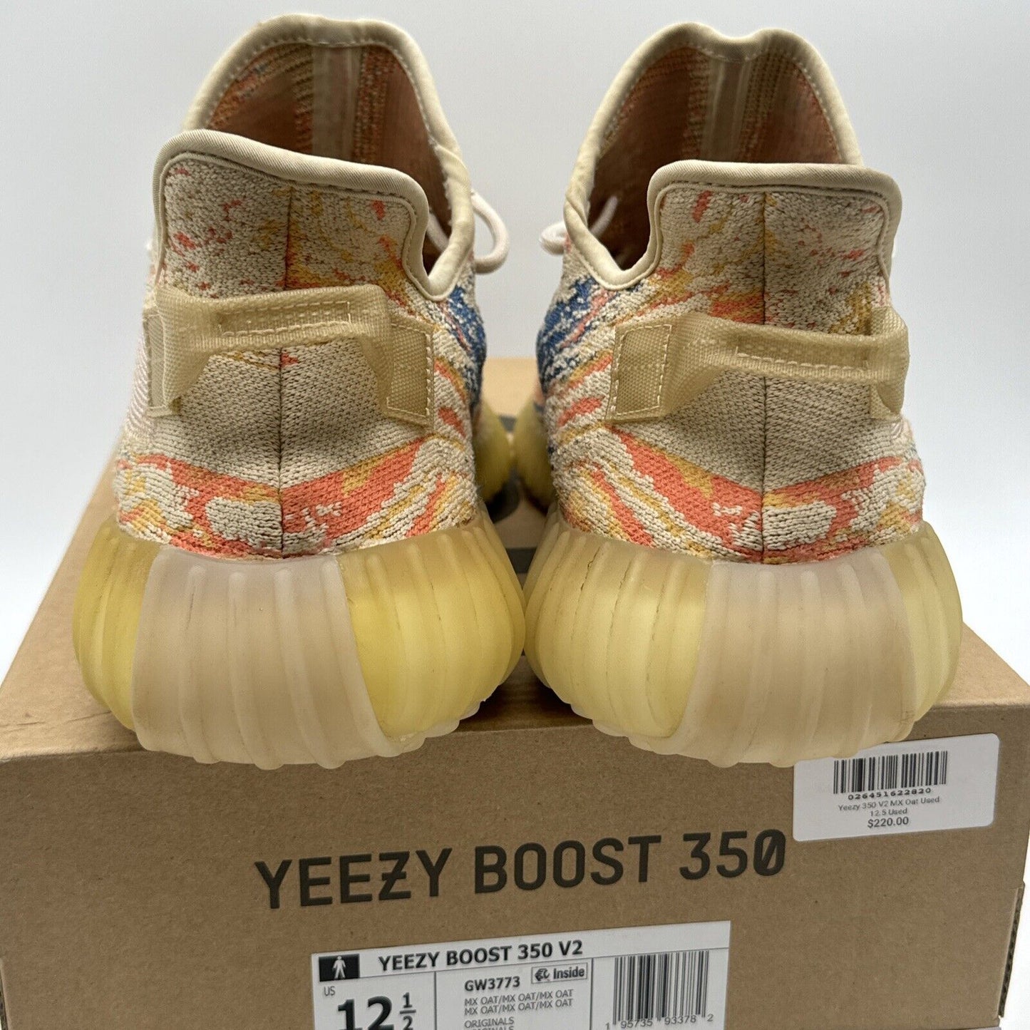 Size 12.5 - adidas Yeezy Boost 350 V2 Low MX Oat Yellow Blue Orange Comfy Kanye