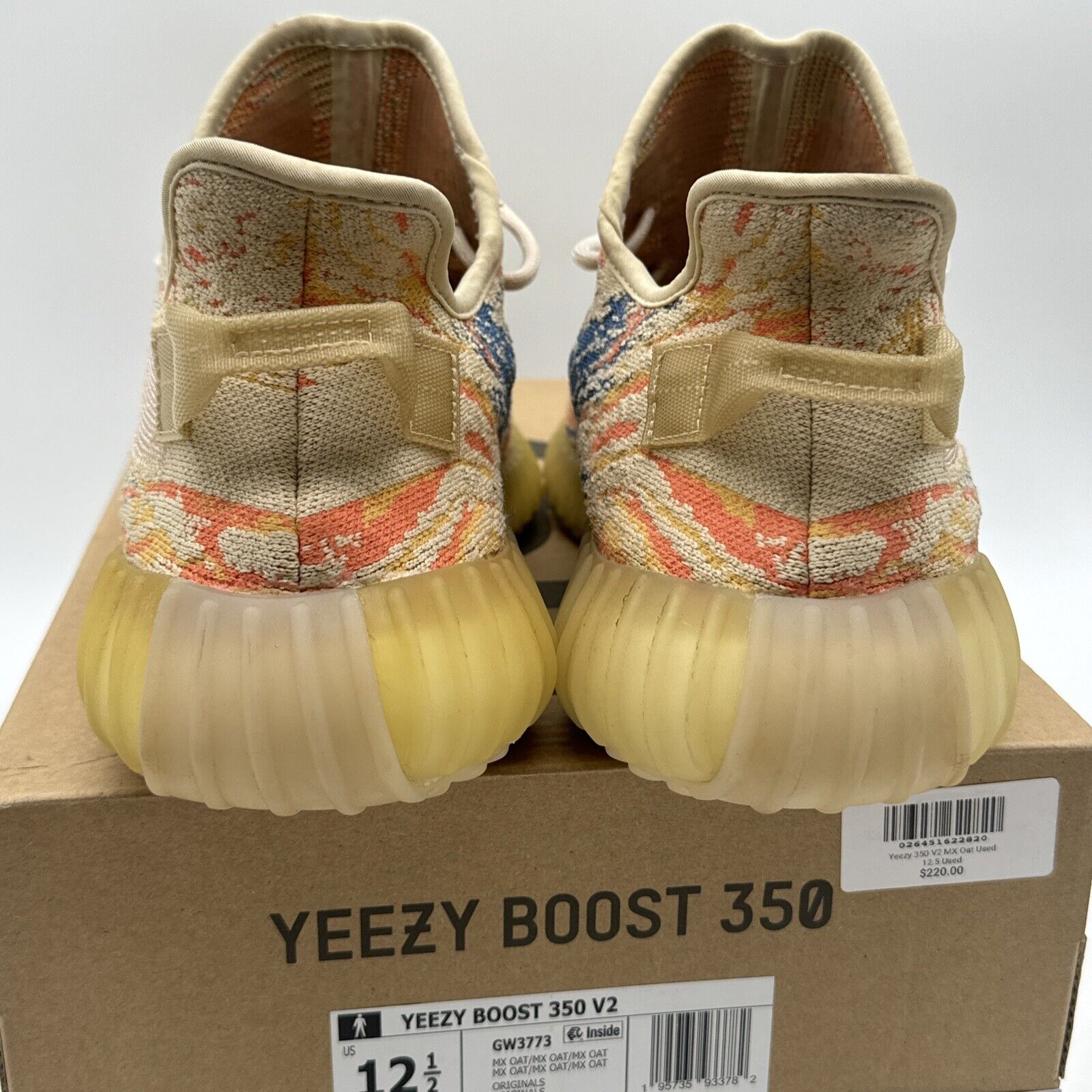 Size 12.5 - adidas Yeezy Boost 350 V2 Low MX Oat Yellow Blue Orange Comfy Kanye