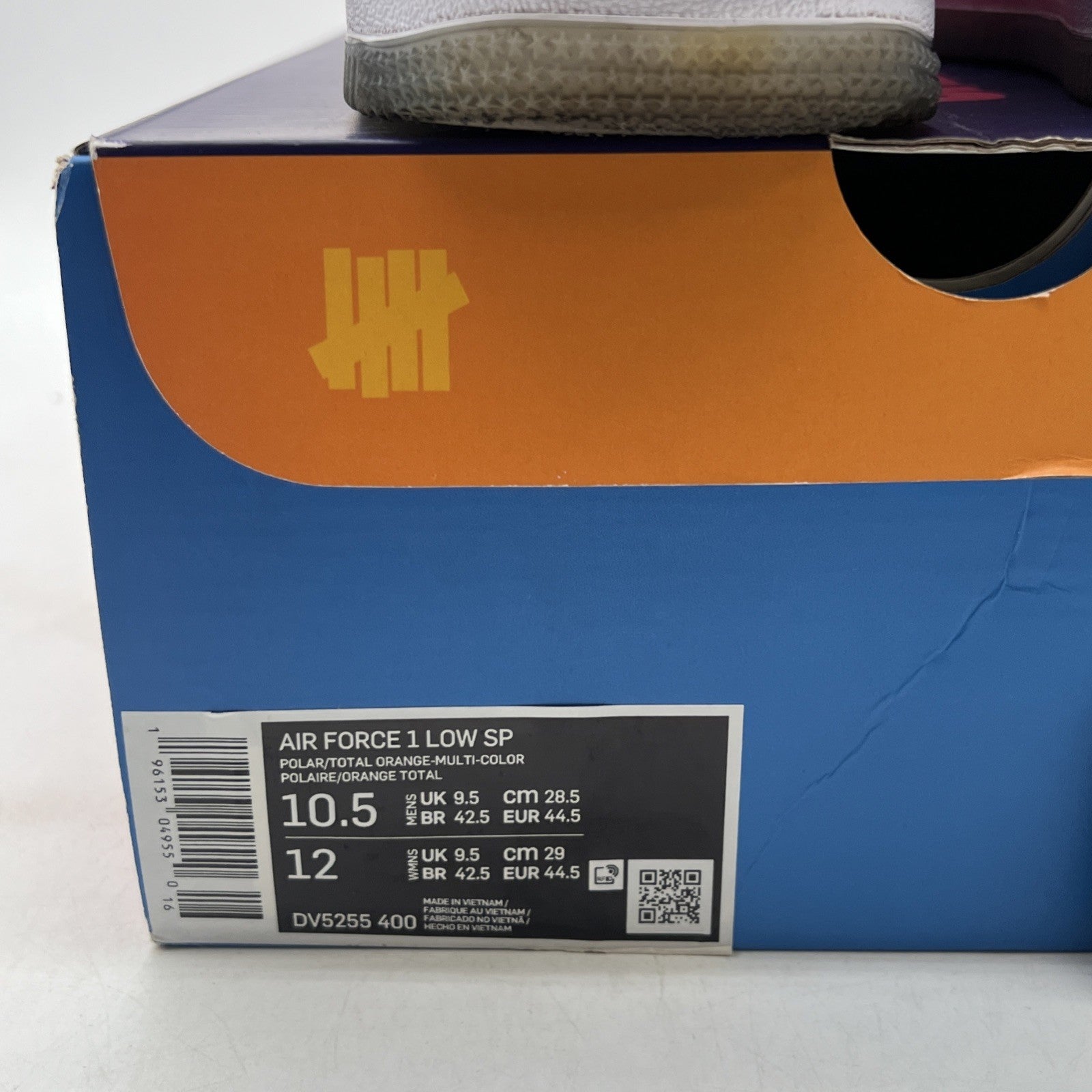 Size 10.5 - Nike Undefeated x Air Force 1 Low Total Orange (DV5255-400)