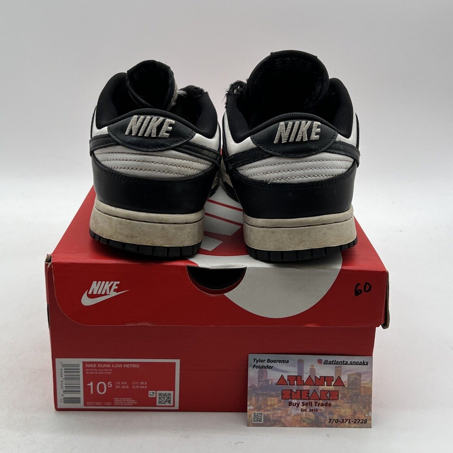 Size 10.5 - Nike Dunk Low Black White (DD1391-100)