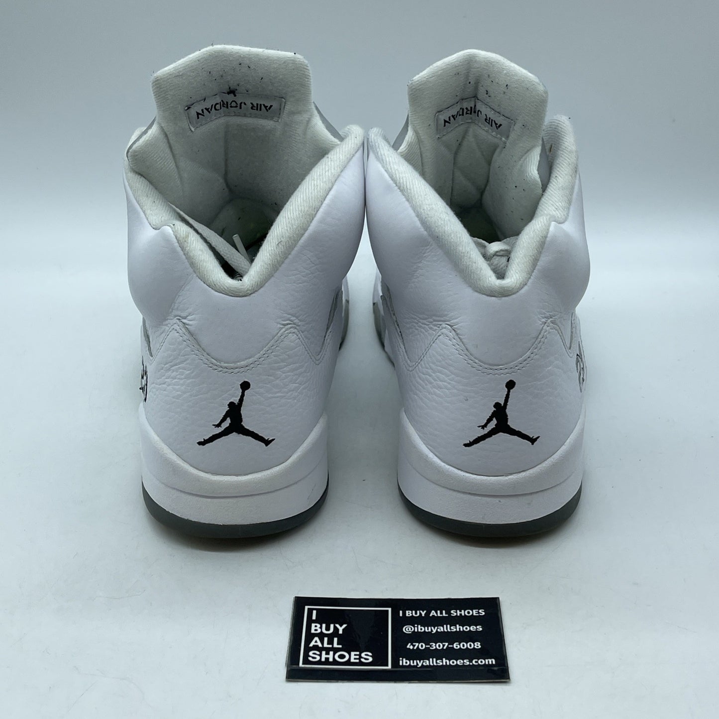 Size 13 - Air Jordan 5 Retro 2015 White Metallic Black Leather (136027-130)