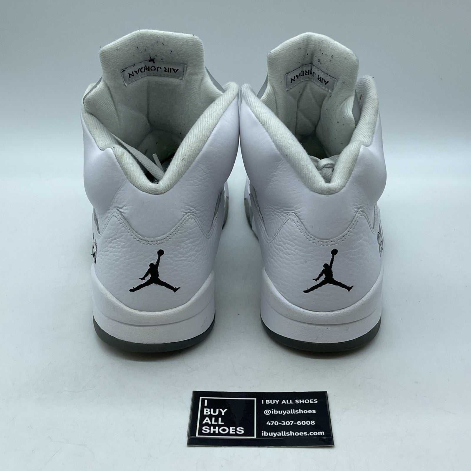 Size 13 - Air Jordan 5 Retro 2015 White Metallic Black Leather (136027-130)