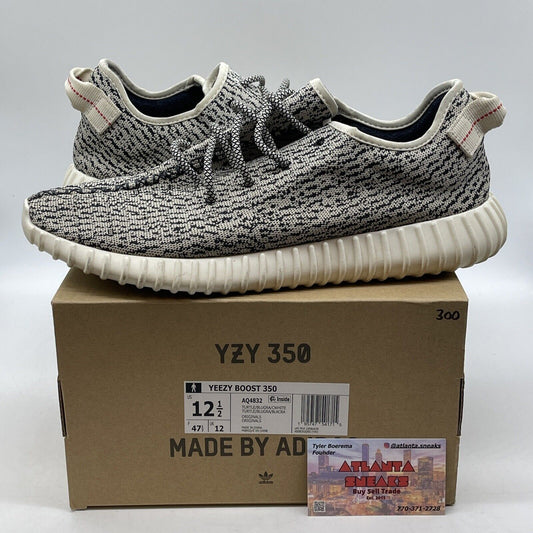 Size 12.5 - adidas Yeezy Boost 350 Low Turtle Dove White Black Red (AQ4832)