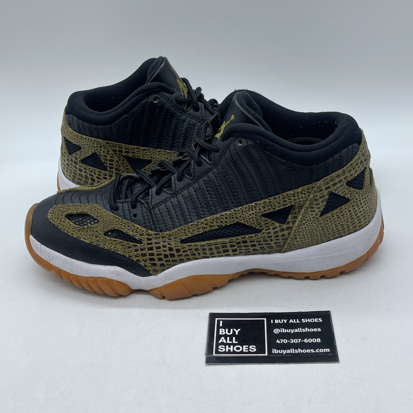 Size 9.5 - Air Jordan 11 IE Low Croc Green Black Suede Leather (306008-013)