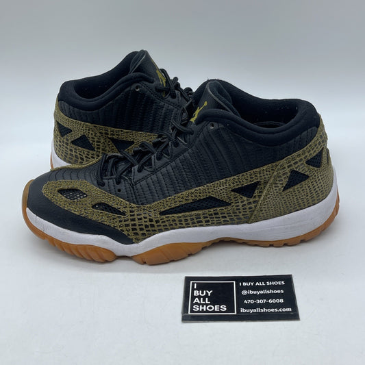 Size 9.5 - Air Jordan 11 IE Low Croc Green Black Suede Leather (306008-013)