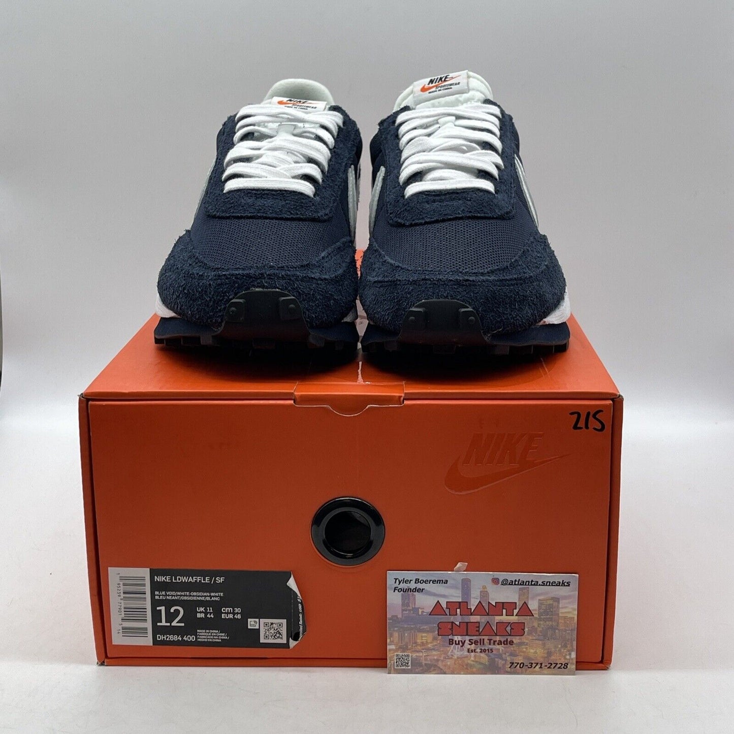 Size 12 - Nike LDV Waffle x Fragment Design x sacai Low Blackened Blue