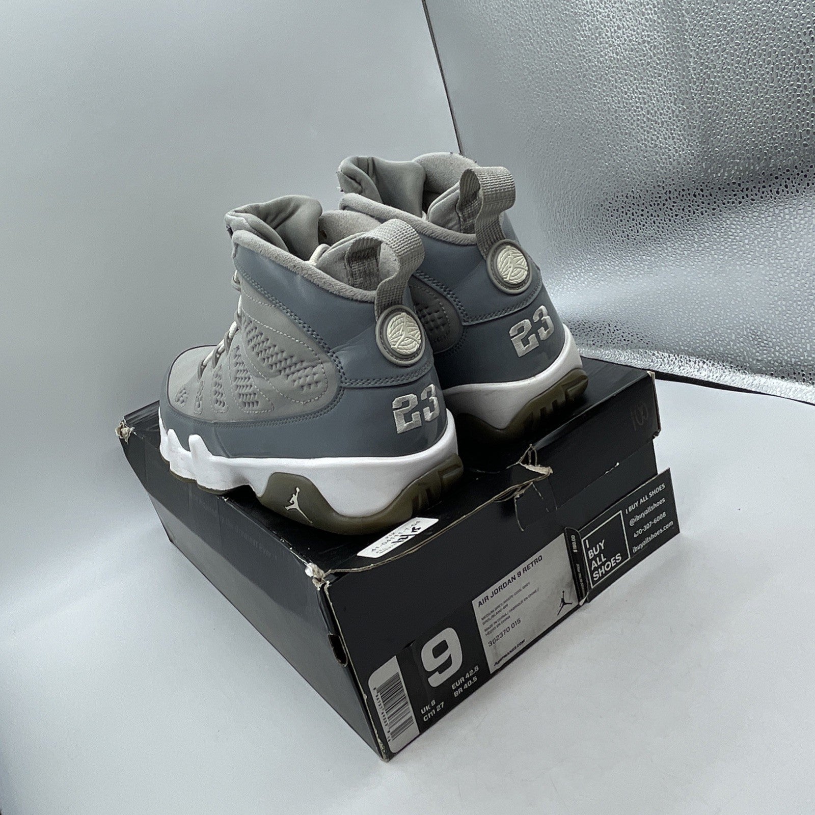 Size 9 - Air Jordan 9 Retro 2012 Cool Grey (302370-015)