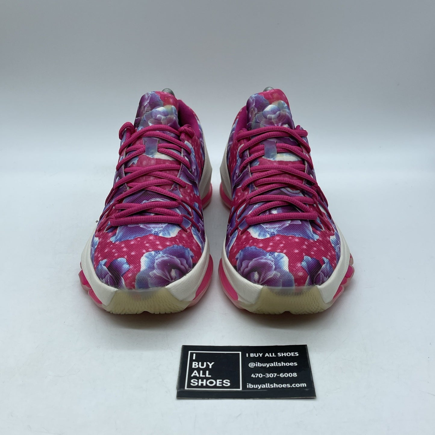 Size 7Y (GS) - Nike KD 8 Low Aunt Pearl Pink Purple Black Suede (837786-603)