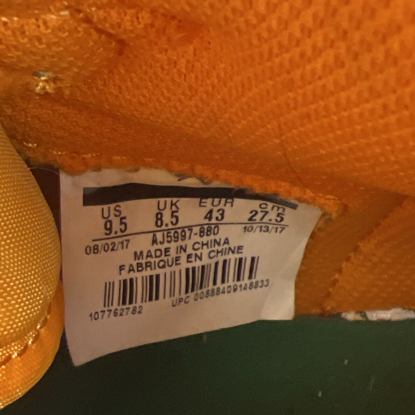 Size 9.5 - Air Jordan 1 Retro OG G8RD High Orange Peel (AJ5997-880)