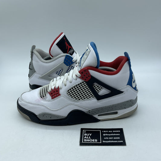 Size 9 - Jordan 4 Retro SE Mid What The 4 White Blue Black Leather (CI1184-146)