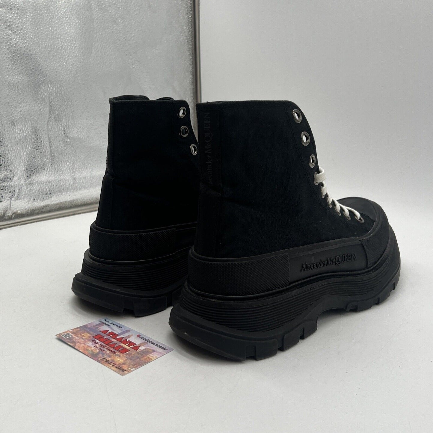Size 41 EU/8US Alexander McQueen Tread Slick Exaggerated-Sole Sneaker Boots