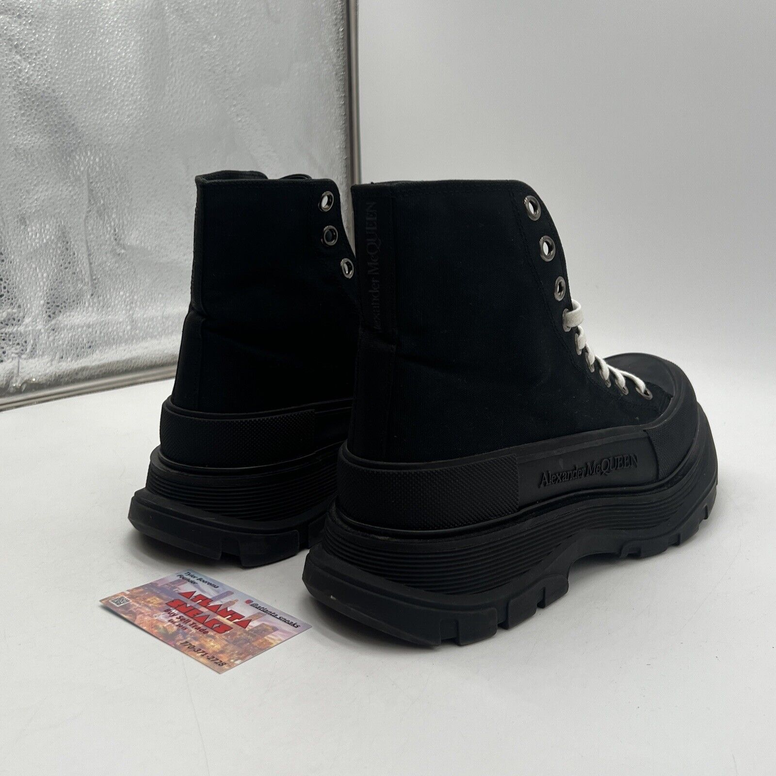 Size 41 EU/8US Alexander McQueen Tread Slick Exaggerated-Sole Sneaker Boots