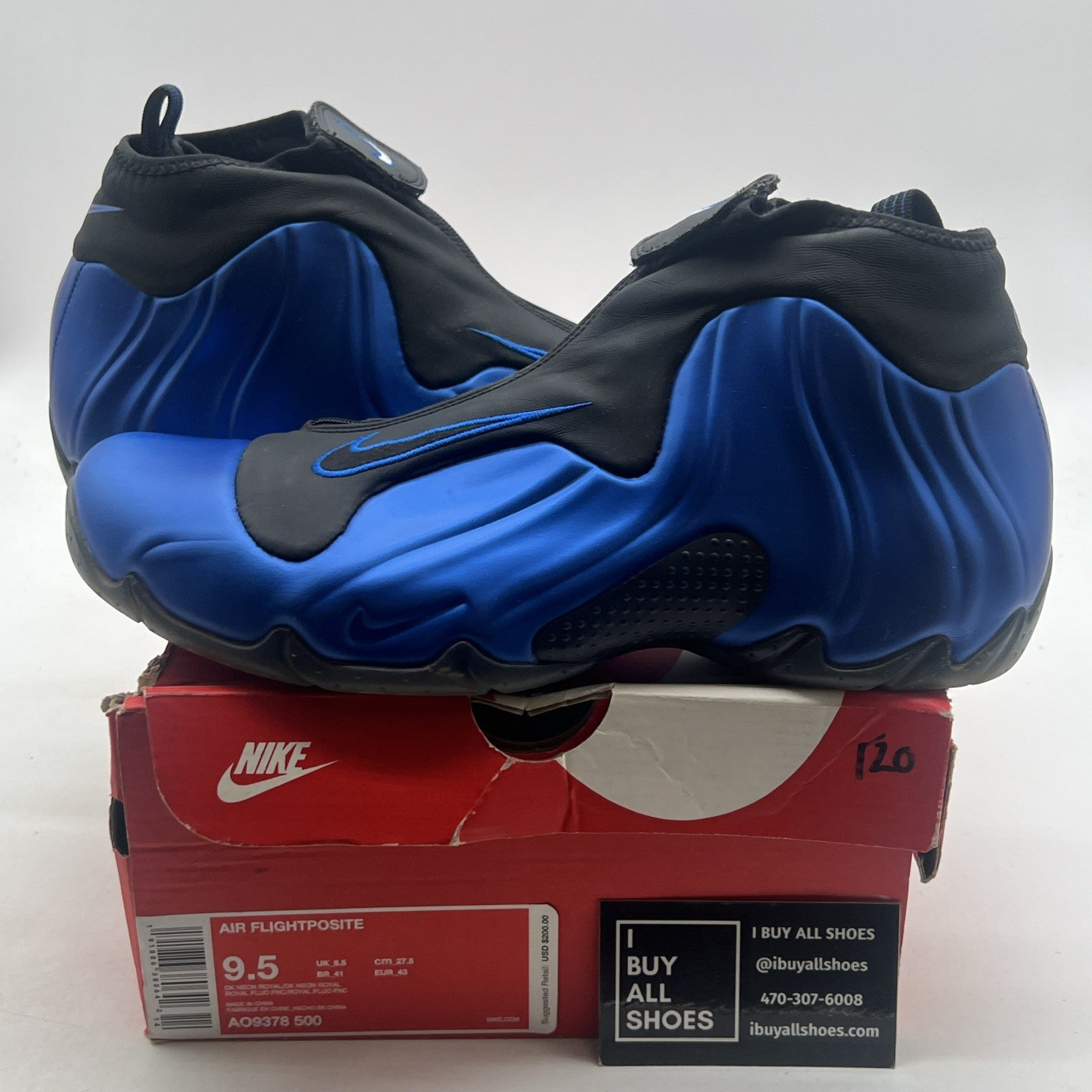 Size 9.5 - Nike Air Flightposite One Dark Neon Royal (AO9378-500)