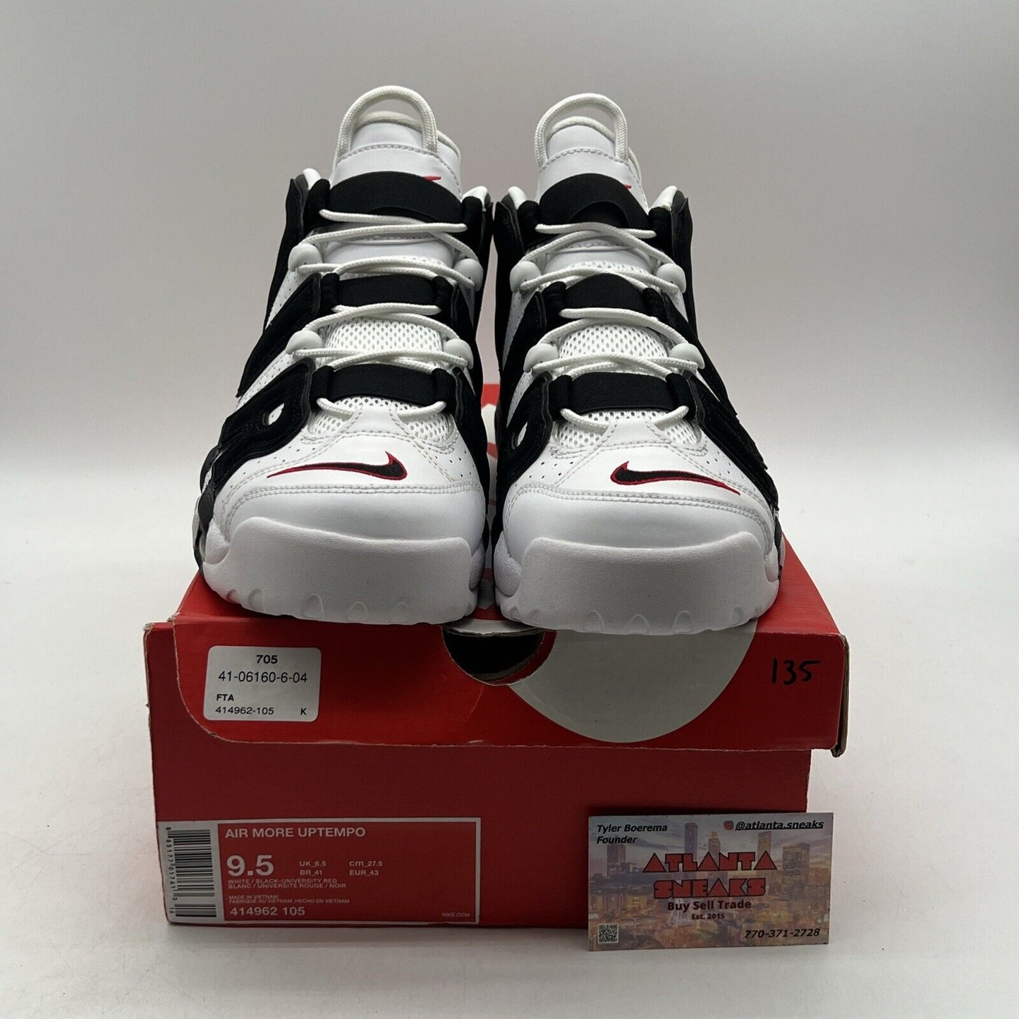 Size 9.5 - Nike Air More Uptempo Scottie Pippen Black White Leather (414062-105)