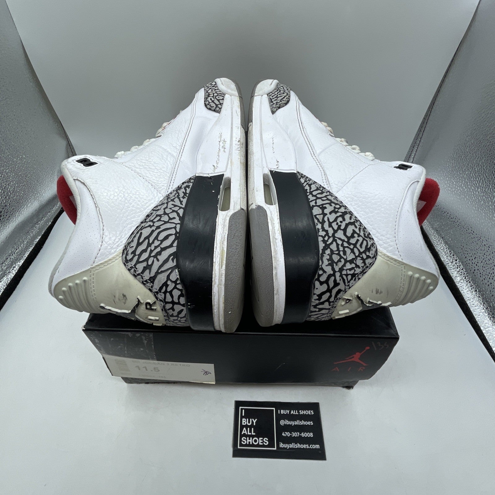 Size 11.5 - Air Jordan 3 Retro White Cement 2011 (136064-105)