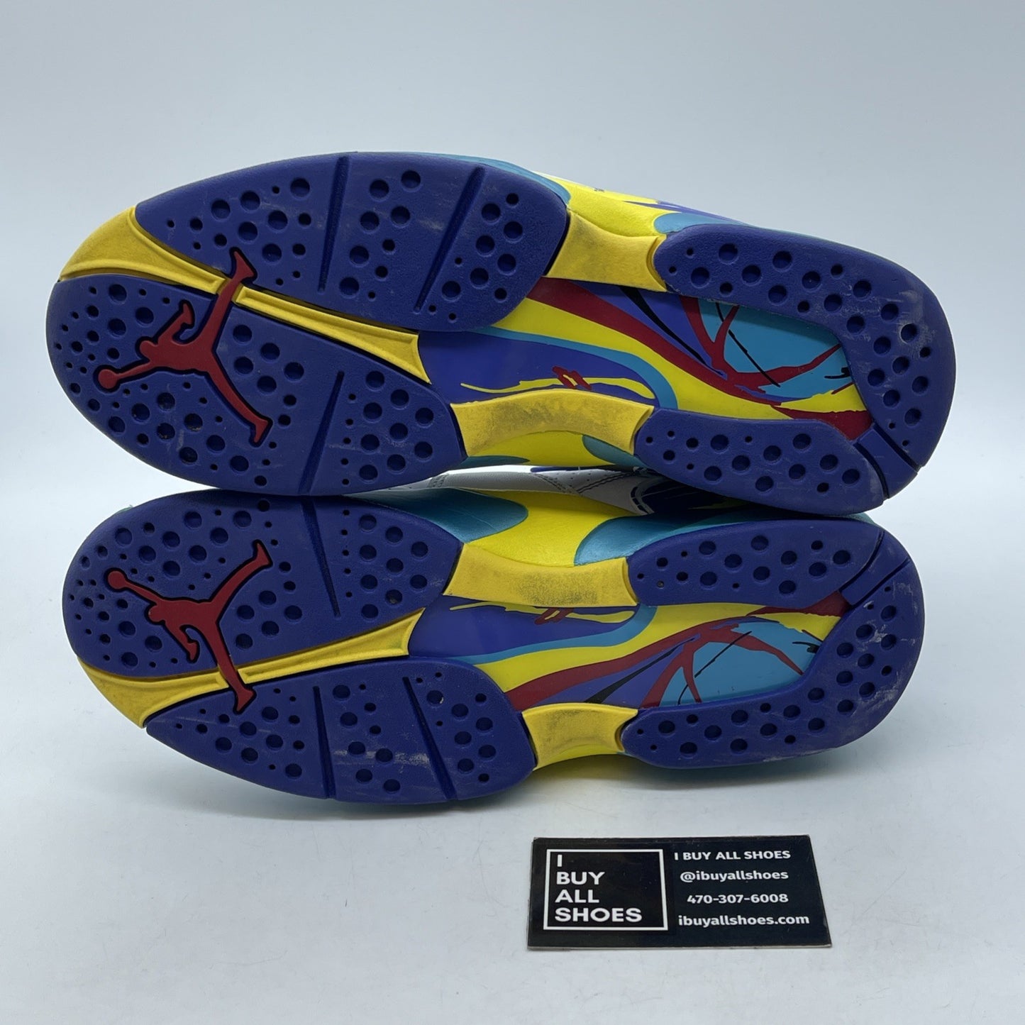 Size 9.5W - Air Jordan 8 Retro White Aqua Grey Blue Leather (CI1236-100)