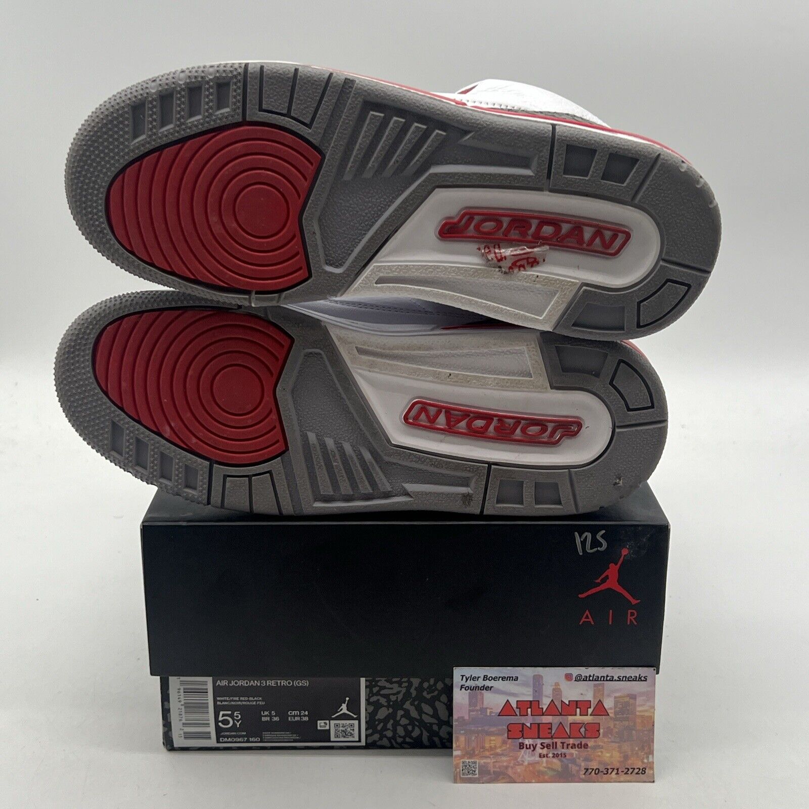 Size 5.5 - Jordan 3 Retro Mid Fire Red White Black Leather (DM0967-160)