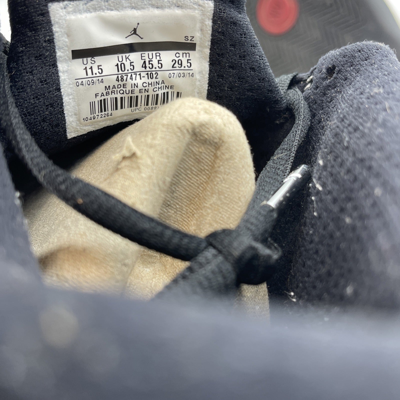 Size 11.5 - Air Jordan 14 Retro 2014 Black Toe (487471-102)