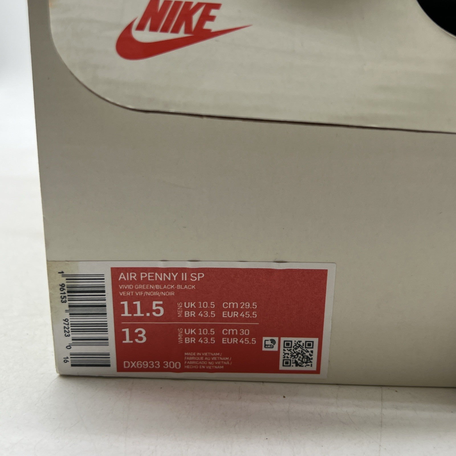 Size 11.5 - Nike Stussy x Air Penny 2 Vivid Green (DX6933-300)