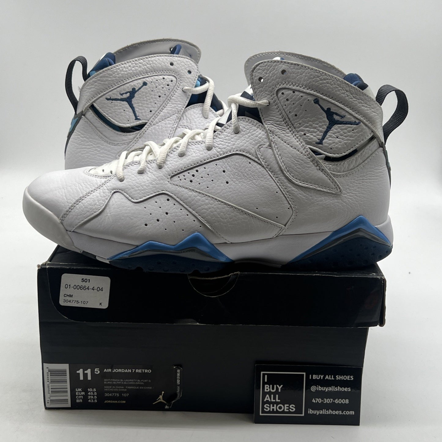 Size 11.5 - Air Jordan 7 Retro 2015 French Blue (304775-107)